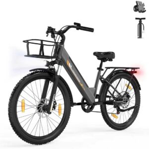 26 inch electric bicycle, 250 W motor, removable 36 V 13 Ah battery, up to 100 km range, 7 speeds, 25 km/h support, unisex e-bike, city electric bicycle