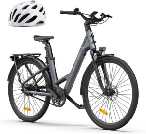 ADO E-Bike Air28 Pro Electric Bicycle, Pedelec Belt Drive, City Bike, E Bike 28 Inch, 1 Gear, Automatic Gear, Bafang Rear Motor, Pannier Rack, Ebike Women/Men