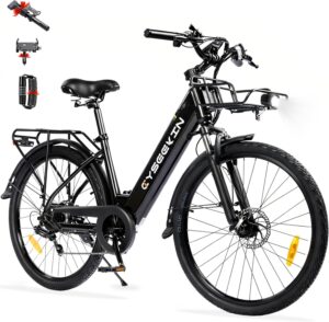 S10 E Bike Men's 26 Inch Electric Bicycle for Adults with 250 W Motor 48 V 499.2 Wh Battery, 4.4 Inch LCD Display Ebike with Suspension Fork, up to 100 km 25 km/h Pedelec for Women City