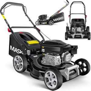 MASKO Petrol Lawnmower 3-in-1 | 42 cm Cutting Width | 7-Way Cutting Height Adjustment | 4-Stroke OHV Engine 3.4 HP | 50 Litre Collection Basket (Copie)