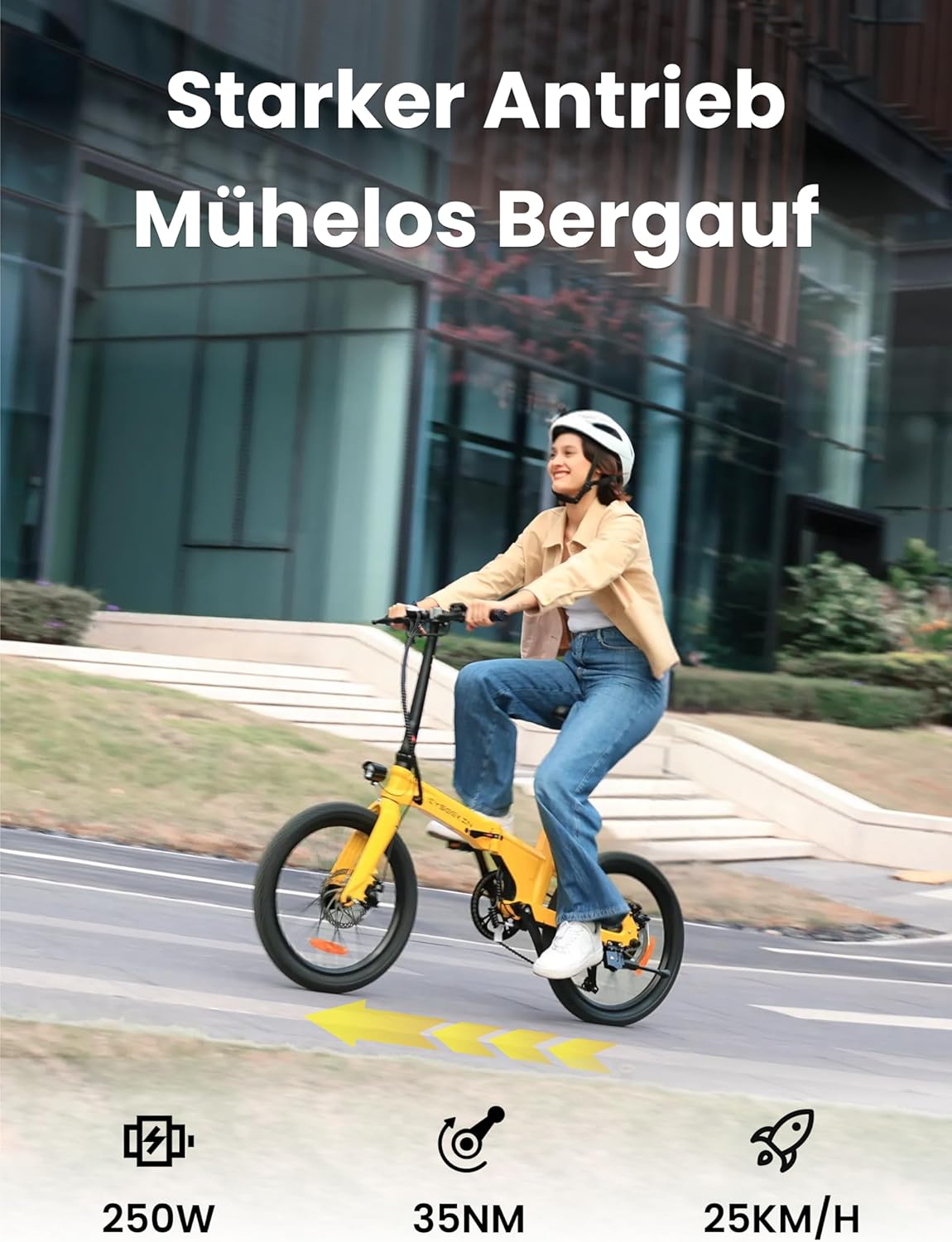 C10 E-Bike Folding Bike 20 Inch Only 18.6 kg Light 250 W Motor 345.6 Wh Battery Ebike with Shimano 7-Speed up to 100 km Range 25 km/h Pedelec with LCD Display, Ideal for (Copie) – Image 4