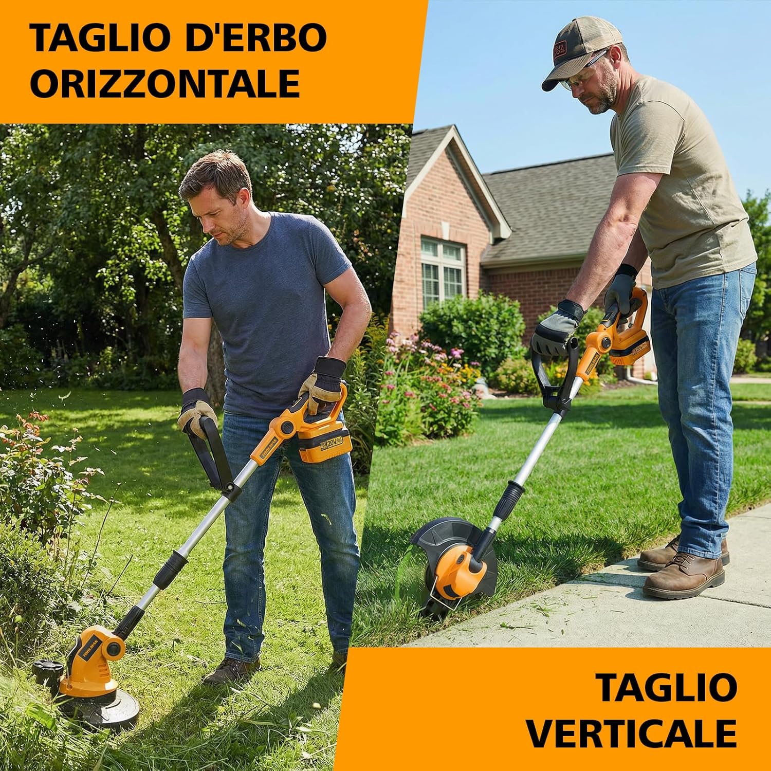 TOOLMAK 20 V Battery Grass Trimmer with 4.0 Ah Battery and Quick Charger, 260 mm Cutting Width, 8000 rpm, Adjustable Shaft, Wireless Grass Cutter for Lawn Edging, Garden and Trimming Work – Image 4