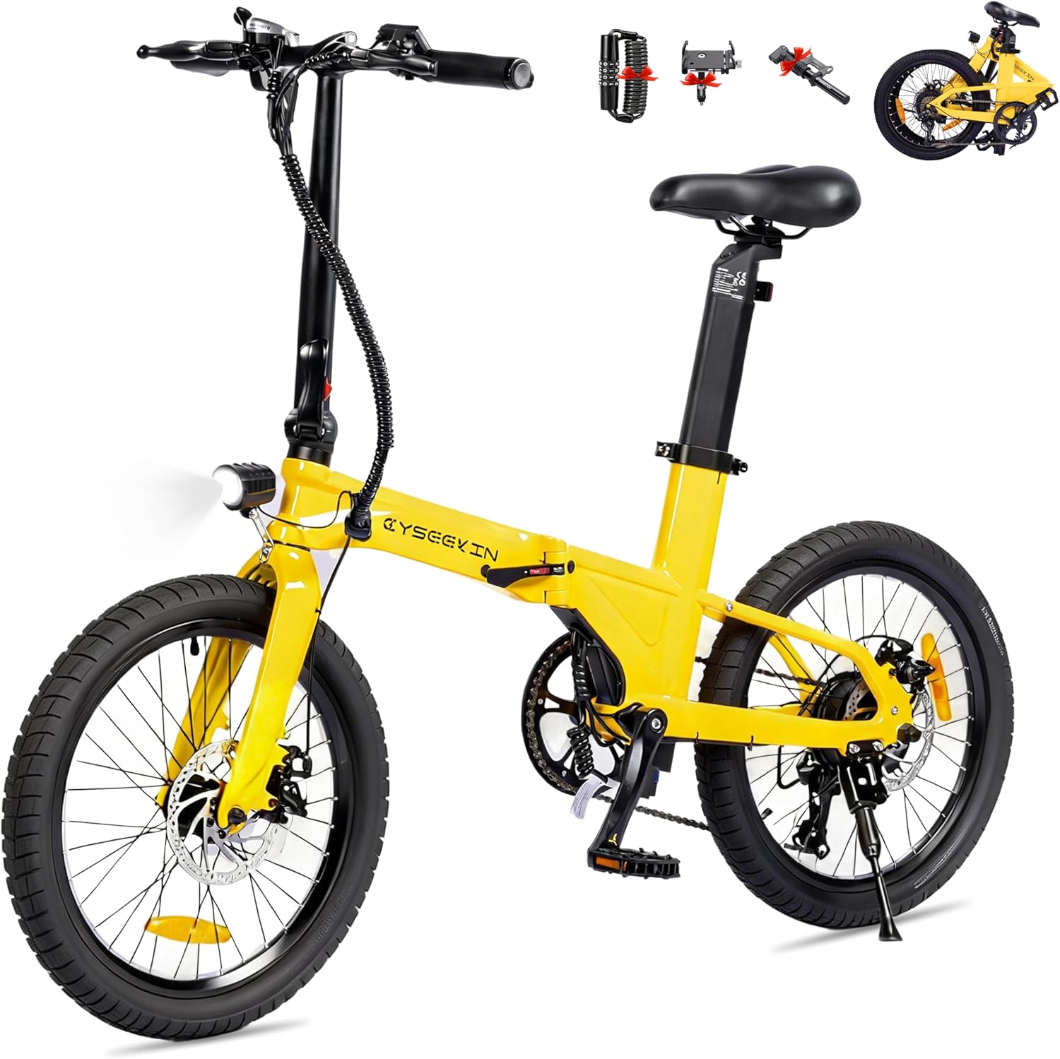 C10 E-Bike Folding Bike 20 Inch Only 18.6 kg Light 250 W Motor 345.6 Wh Battery Ebike with Shimano 7-Speed up to 100 km Range 25 km/h Pedelec with LCD Display, Ideal for (Copie)